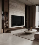 The Elysian Travertine Floating Media Wall