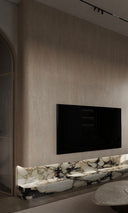 The Elysian Travertine Floating Media Wall