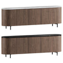 Aurora Elliptical Oak & Marble Buffet Sideboard
