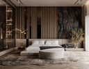 The Nero Grand Platform Bed and Marble Feature Wall