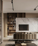 Elara Multi-Tier Architectural Bookshelf and Media Suite